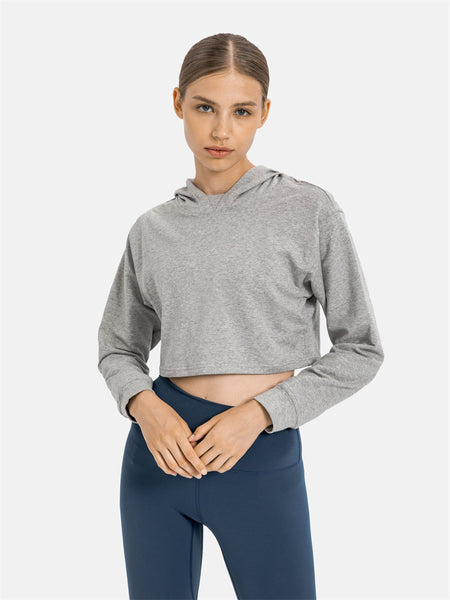 Sidiou Group Anniou Womens Workout Cropped Hoodie Long Sleeve Sweatshirt Casual Pullover Sweatshirts for Running Training