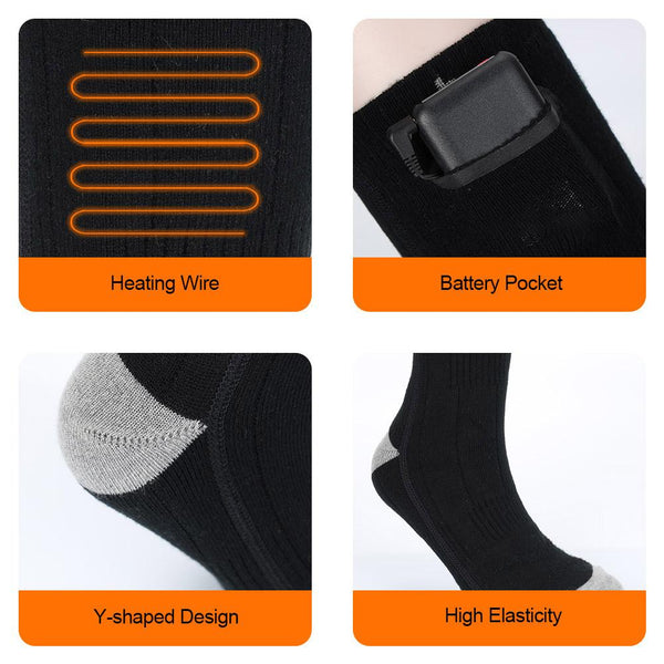 Sidiou Group Anniou 3.7V 4500 MAh Electric Heating Socks 3 Temperature Levels For Winter Rechargeable Foot Warmers Thermal Socks Electric Socks