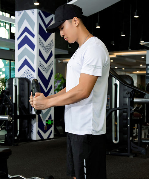 ﻿Sidiou Group Anniou Summer Men Outdoor Breathable Quick-drying Sportwear Training Running Gym T shirts Loose Mesh Men's T-shirts