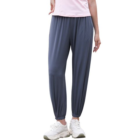 Sidiou Group Anniou UPF50+ UV Protection Loose Casual Quick Dry Trousers Women's Breathable Ice Silk Pants Running Fitness Sport Wide Leg Pants