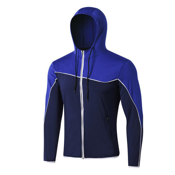 Sidiou Group Anniou Men's Casual Fitness Gym Coat Quick- drying Hooded Zipper Tight Running Sports Jacket for Men