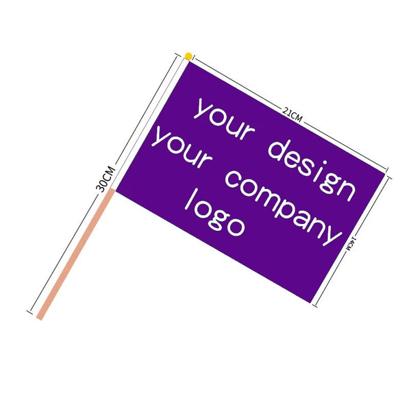 50pcs/lot Custom Hand Flags 14 x 21 cm Campaign Hand Shaking Flag Print Logo or Design Election Flag