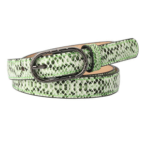 Sidiou Group Wholesale Trend Personality Women's Snake Pattern Belt Retro Oval Buckle Ladies Jeans Trousers Designer Belts