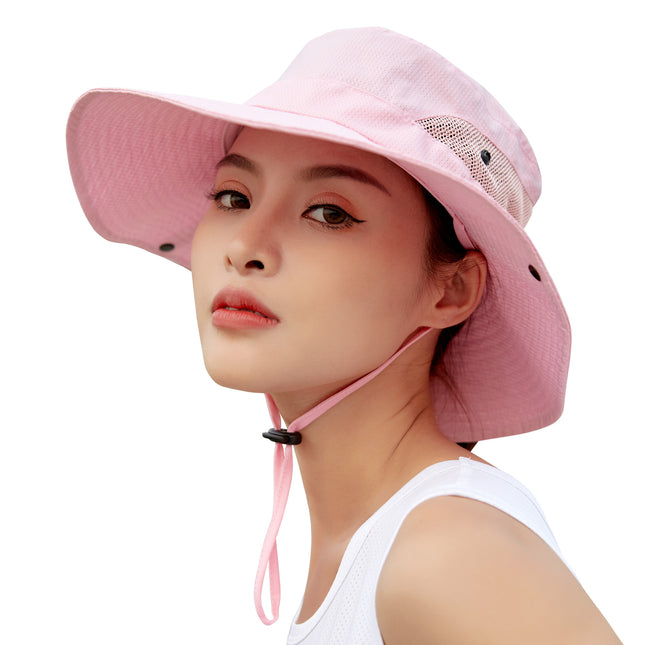 Sidiou Group Anniou Fishing Hat Women UPF40+ UV Protection Summer Mesh Bucket Hat Foldable Wide Brim Sun Hat Outdoor Travel with Adjustable Chin Strap - Sidiou 