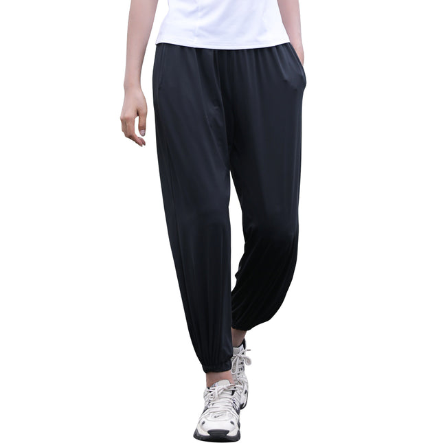 Sidiou Group Anniou UPF50+ UV Protection Loose Casual Quick Dry Trousers Women's Breathable Ice Silk Pants Running Fitness Sport Wide Leg Pants - Sidiou 