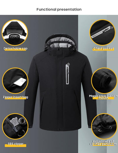 Sidiou Group Annniou Men Women Heated Jacket USB Charging Heated Cold-Proof Winter Thermal Warm Electric Heating Ski Jacket