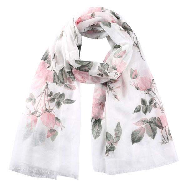 Sidiou Group Wholesale High Quality Floral Print Women Ladies Scarf Reversible Shawl Wraps Soft Scarves Travel Accessories
