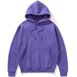 Sidiou Group Anniou Solid Colour Pullover Hoodie Classical Casual Fleece Hooded Sweatshirt for Men Women