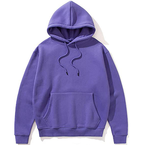 Sidiou Group Anniou Solid Colour Pullover Hoodie Classical Casual Fleece Hooded Sweatshirt for Men Women