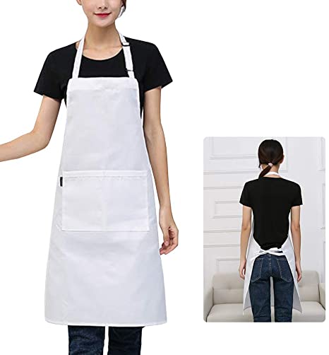 Sidiou Group Anniou Cotton Canvas Apron Cooking Kitchen Adjustable Chef Apron with Pockets for Restaurant Coffee Aprons