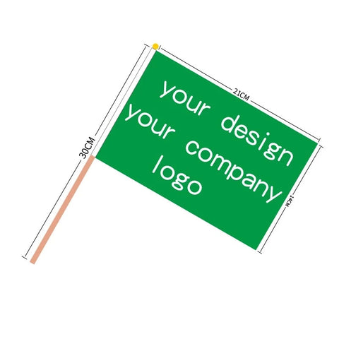 50pcs/lot Custom Hand Flags 14 x 21 cm Campaign Hand Shaking Flag Print Logo or Design Election Flag