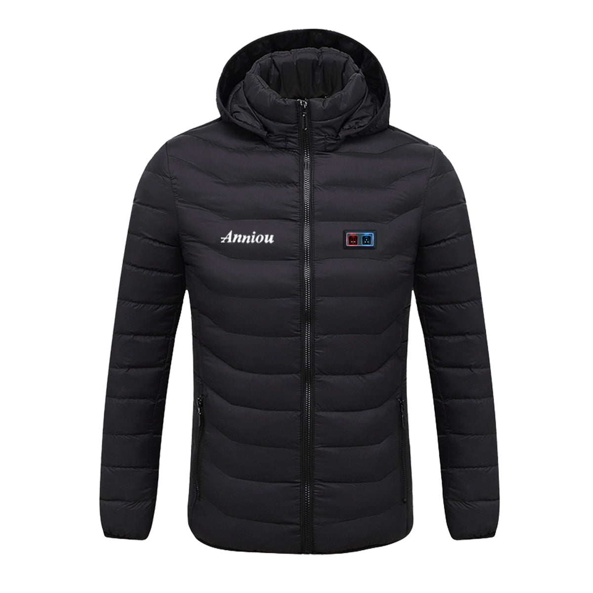 Sidiou Group Anniou Dual Switch Electric Heated Jacket Rechargeable Battery USB Heating Jacket Men Women Adjustable Temperature Winter Warm Cotton Hooded Heated Coat