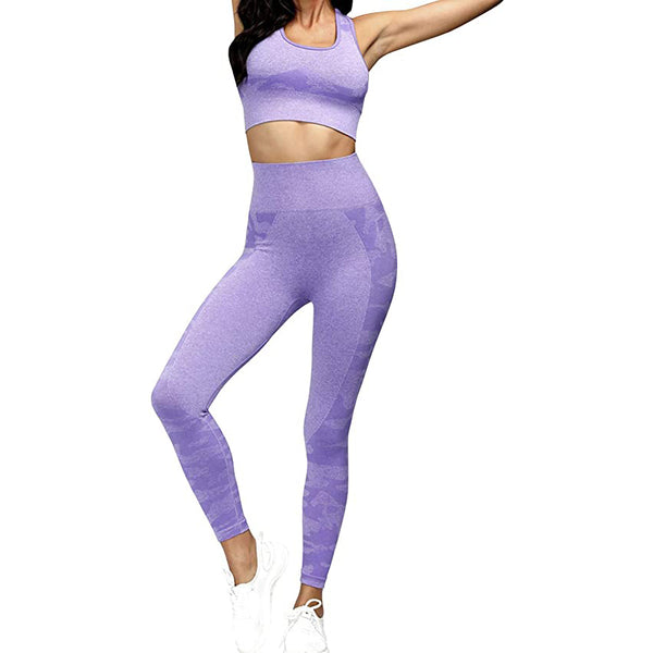 Sidiou Group Anniou Seamless Women Yoga Suit Workout Set 2 Pieces High Waist Legging and Sports Bra Gym Exercise Outfits Pants