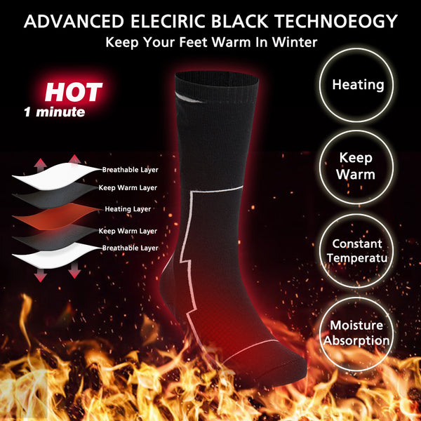 Sidiou Group Anniou Electric Heated Socks Rechargeable 5V 4000mAh Battery Heating Socks 3 Levels Adjustable Temperature Thermal Socks Warmer Ski Socks
