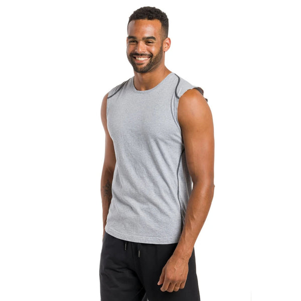 Sidiou Group Anniou Summer Men's Workout Gym T-shirts Sleeveless Round-neck Running Fitness Sport Tank Tops