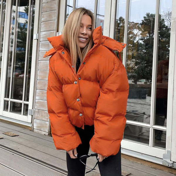 Fashion Stand Collar Long Sleeve Puffer Coat And Jackets Women Bubble Coat Ladies Thick Warm Winter Jacket Female Zipper Streetwear