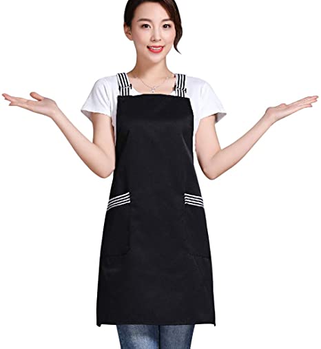 Sidiou Group Anniou Adjustable Chef Apron with Pockets for Home Restaurant Craft Garden BBQ School Coffee House Cotton Canvas Aprons
