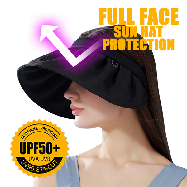 Sidiou Group Anniou 2 in 1 Anti UV Sun Hats Headbands Womens Sun Visor Cap UPF50+ Summer Foldable Headband Flexible Quick Dry Portable Wide Brim Caps