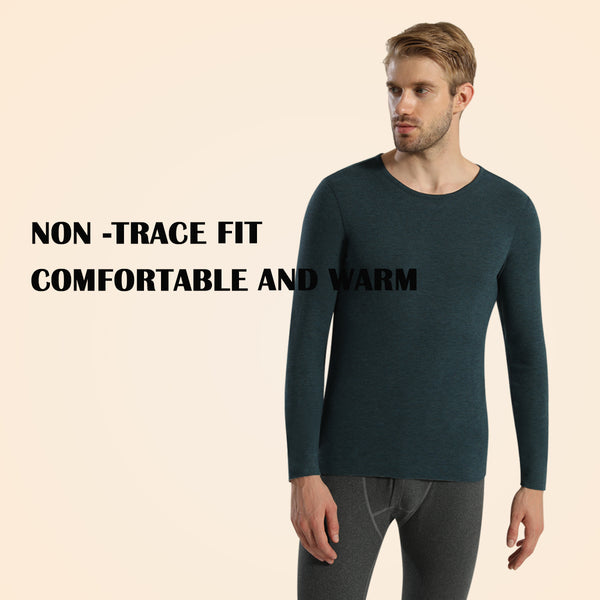 Sidiou Group Winter Thermal Underwear Shirt Cold Weather Fleece Top Warm Cashmere Silk Clothes Men Soft Comfort Bottoming Shirt