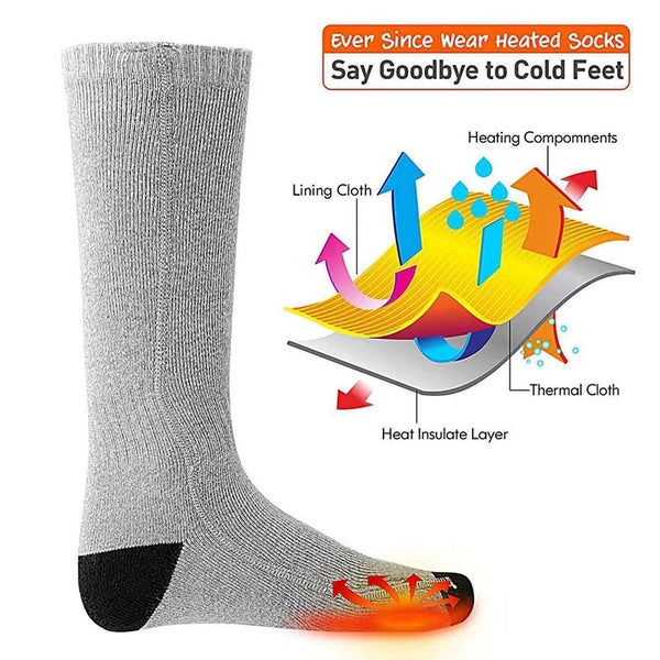 Sidiou Group Anniou Electric Heated Socks Adjustable Warmer Socks USB Rechargeable Battery Sock for Skiing (Without Power Bank)