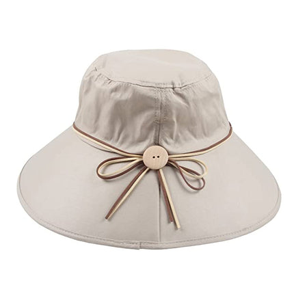 Sidiou Group Anniou Ladies Bucket Hats Summer Cotton Anti-UV Sun Hat UPF50+ Foldable Cap Wide Brim Beach Hats For Women - Sidiou 