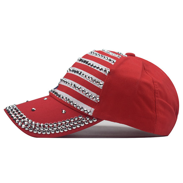 Sidiou Group Anniou Adjustable Bling Rhinestone Style Baseball Hats USA Election Campaign Cap Custom Sport Promotional Cap