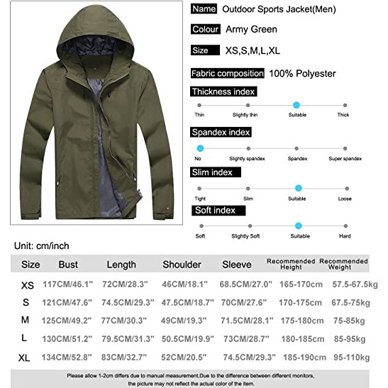 Sidiou Group Anniou Casual Jacket Men Spring Outdoor Sports Windbreaker Coat Windproof Quick Dry Trekking Jacket With Hoodie Climbing Hiking Jackets