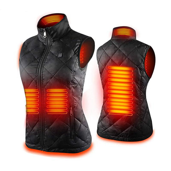 Sidiou Group Anniou Autumn Winter Heating Vest Cotton Vest Flexible Thermal Gilet USB Infrared Electric Heat Vest Women（Without Power Bank）