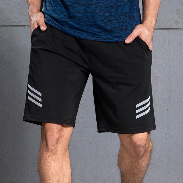 Sidiou Group Anniou Mens Casual Walking Fitness Shorts Breathable Quick Dry Shorts Elastic Waist Reflective Running Gym Shorts