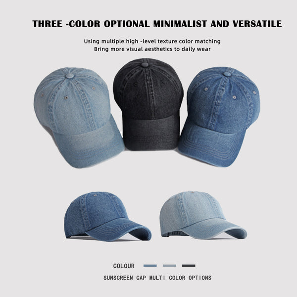 Sidiou Group Casual Street Style 6 Panel Denim Hats Sports Outdoor Sunscreen Cap Lightweight Fashion Baseball Hat For Unisex