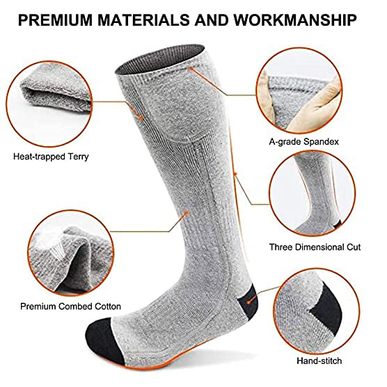 Sidiou Group Anniou Electric Heated Socks Rechargeable Remote Control Outdoor Thermal Socks 3 Temperatures Adjustment 3.7V 4000mAh Battery Winter Foot Warmer Ski Heating Socks for Women Men