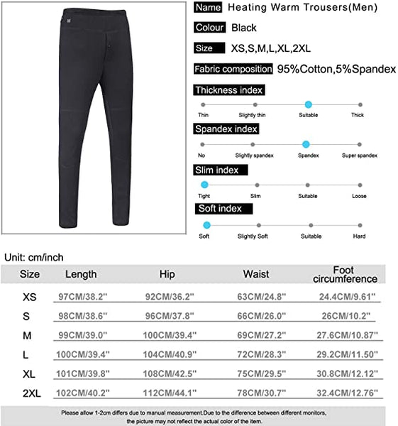 Sidiou Group Anniou Intelligent USB Heating Pants Electric Heated Warm Pants Casual Sport Pants Plus Velvet Carbon Fiber Electric Heated Trousers