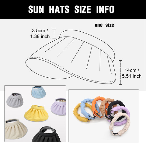 Sidiou Group Anniou 2 in 1 Anti UV Sun Hats Headbands Womens Sun Visor Cap UPF50+ Summer Foldable Headband Flexible Quick Dry Portable Wide Brim Caps