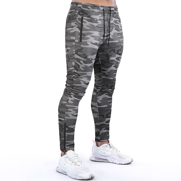 Sidiou Group Anniou Outdoor Camouflage Fitness Tights Elastic Waist Pants Workout Training Jogging Pants With Pocket for Men