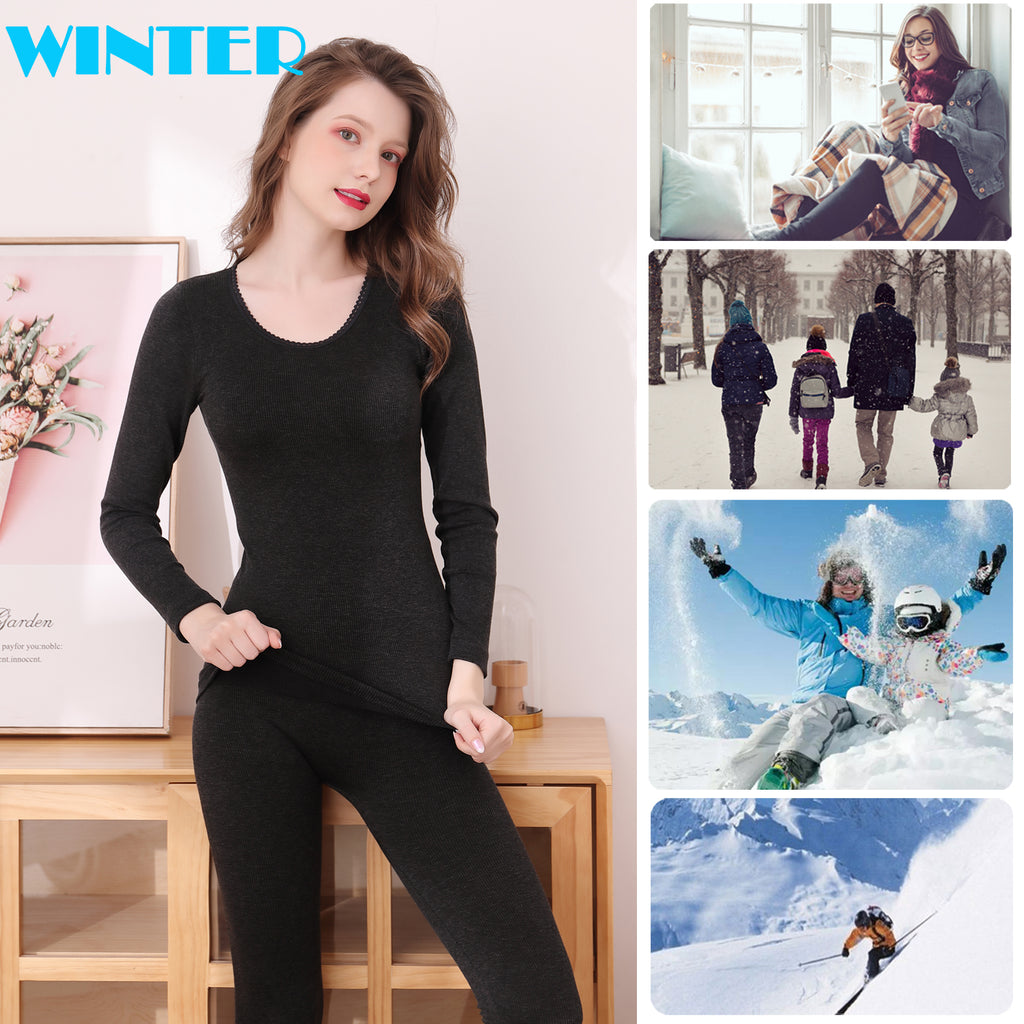 Soft Women Winter Thermal Underwear Long Sleeve Basic Layer