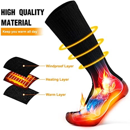 Sidiou Group Anniou 3.7V 2200mAh Heating Socks for Women Men Electric Heated Socks Rechargeable Battery Powered Winter Warm Outdoor Skiing Cycling Hiking Thermal Socks