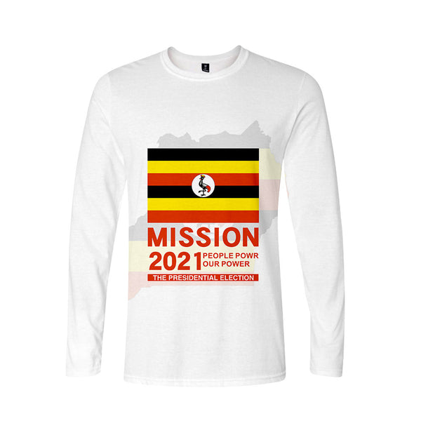Sidiou Group Anniou Custom Polyester 3D Digital Printing Long Sleeve Africa Uganda Presidential T shirt For Unisex