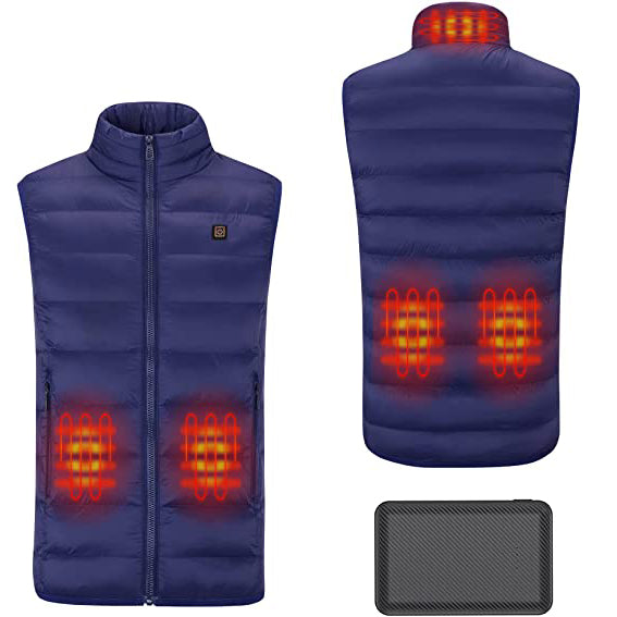 Sidiou Group Anniou Smart Phone APP Control Temperature Electric Heated Vest with Power Bank 10000mAh USB Rechargeable Heated Waistcoat 80% Duck Down 3 Levels Adjustable Unisex Heating Gilet