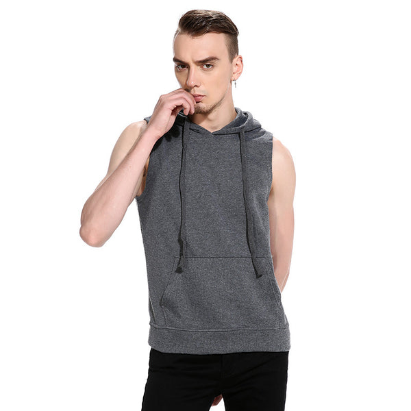 Sidiou Group Anniou Gym Pullover T Shirts Fashionable Sleeveless Hoodies Vest Breathable Quick dry Solid Color Men's Tank Tops