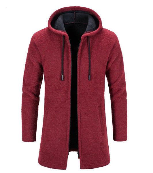 Sidiou Group Anniou Winter Men Hooded Sweater Fashion Long Cardigan Coat Thicker Thermal Slim Casual Hoodie Sweaters Plus Size