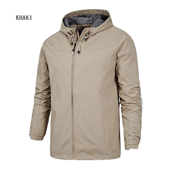Sidiou Group Anniou Single-layer Wear-resistant Outdoor Men's Windproof Waterproof Jacket Plus Size Thin Hooded Windbreaker Jackets For Hikking Climbing