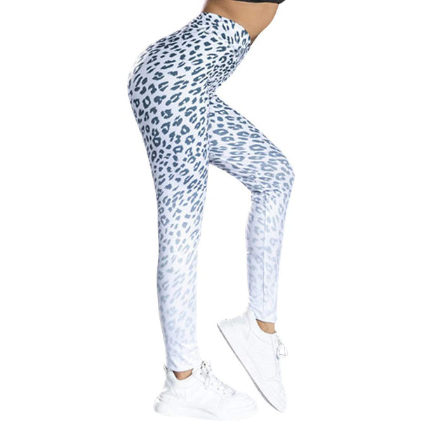 Sidiou Group Anniou High Waist Leopard Print Women Sports Leggins Push Up Fitness Yoga Pants Elastic Gym Training Workout Tights Running Trousers