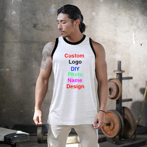 Create Your Own Vest Customized Logo Printed Summer Men Mesh Gym Bodybuilding Fitness Tank Tops Muscle Sleeveless Shirt Custom Made Boxing Vests