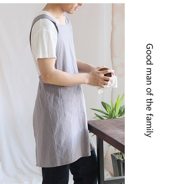 Simple Retro Blank Aprons Custom Made For Printing Breathable Man Flower Shop Kitchen Home Workwear Custom Logo Aprons No Minimum