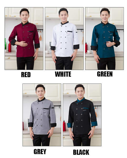 Custom Logo Women Men Chef Shirts Catering Autumn Workwear Clothes Restaurant Uniforms Coat Kitchen Cook Clothing Online Design