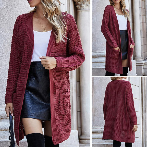 Sidiou Group Anniou Fashion Solid Color Women's Knitted Cardigan Loose Plus Size Sweaters Coat