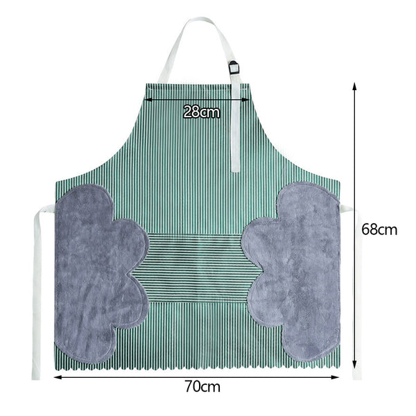 Sidiou Group Wholesale Cute Cotton Kitchen Apron Household Oil-Proof Coffee Chef Hand Wipe Sleeveless Apron With Big Pocket Women Bake BBQ Accessories