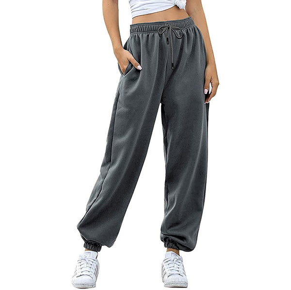 Sidiou Group Anniou High Quality Jogging Sweatpants Women High Waist Jogging Pants Workout Drawstring Sports Pants with Pockets