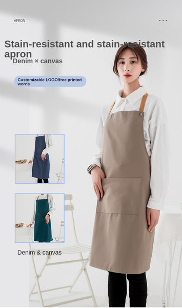 Sidiou Group Fashion Canvas Apron For Women Men Chef Work Restaurant Bar Cafe Uniform Make Your Own Apron Design Custom Print Apron