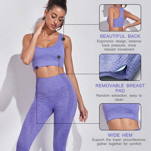 Sidiou Group Anniou Seamless Yoga Sets Gym Clothing Workout Clothes for Women Sportswear 2pcs Sport Set Fitness Clothes Bras Leggings
